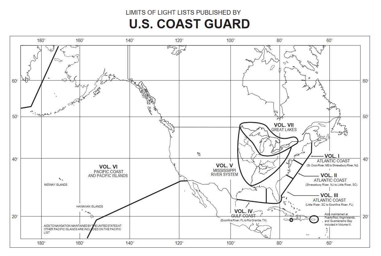 USCG LIGHT LIST Volume I: Atlantic Coast